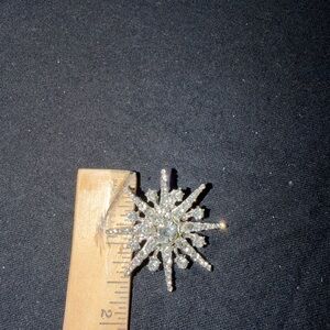Silver Starburst Brooch Pin - Women's Jewelry
